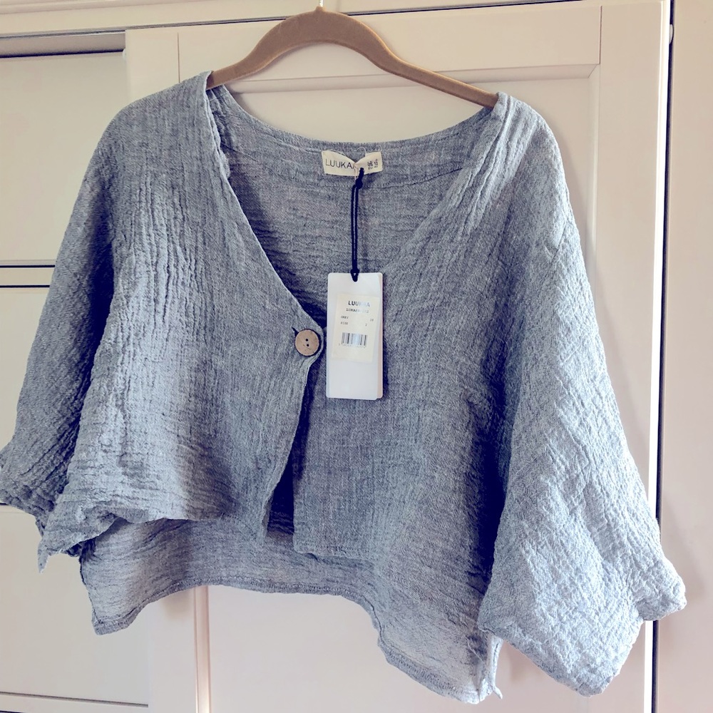 NWT Luukaa Linen cropped top